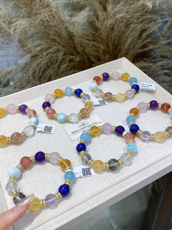 Multi-Stone Crystal Bracelet Set for Energy Balance - Image 3