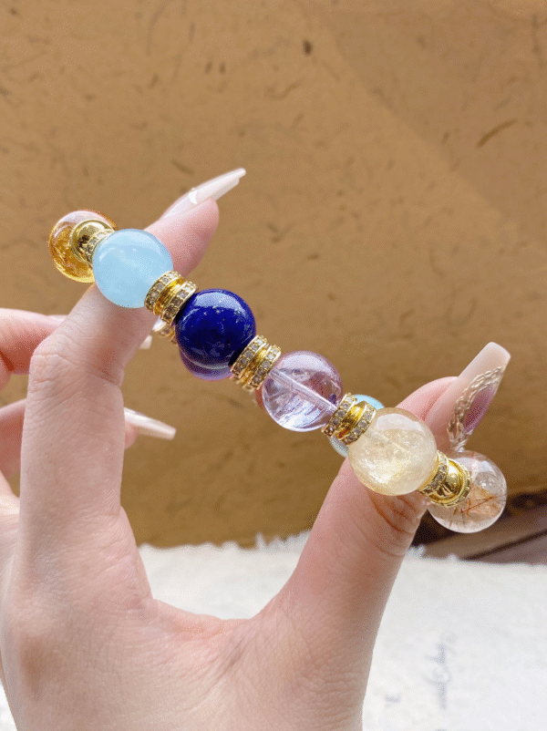 Multi-Stone Crystal Bracelet Set for Energy Balance - Image 4