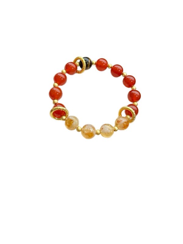 Red Agate Citrine Tiger Eye Bracelet