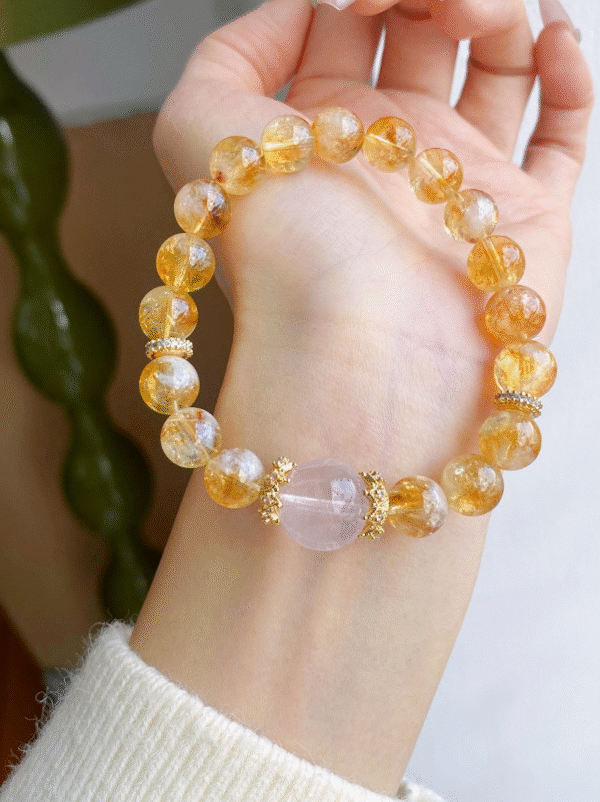 Citrine Rose Quartz Bracelet – Fire & Earth Energy