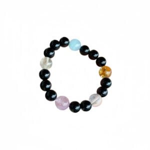 Five Elements Crystal Bracelet balancing Obsidian Rose Quartz Citrine
