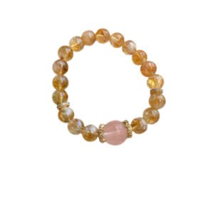 Citrine Rose Quartz Bracelet – Fire & Earth Energy
