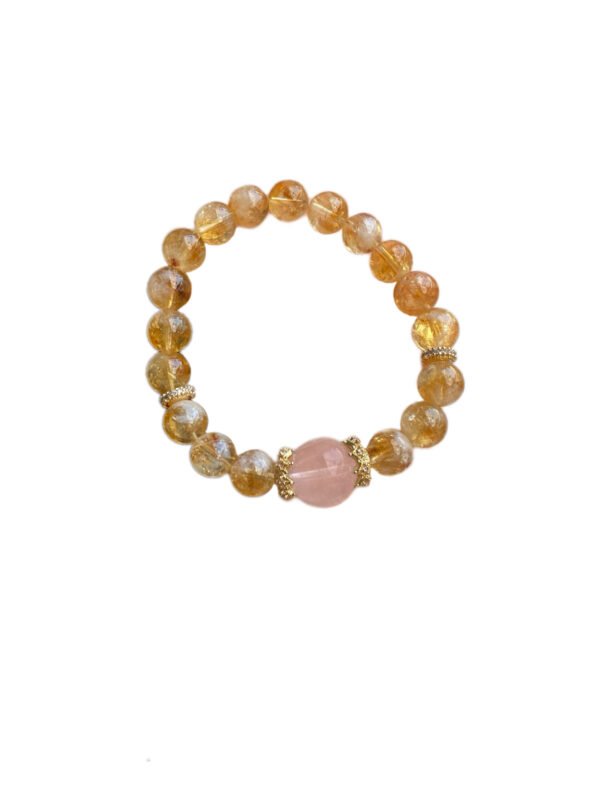 Citrine Rose Quartz Bracelet – Fire & Earth Energy